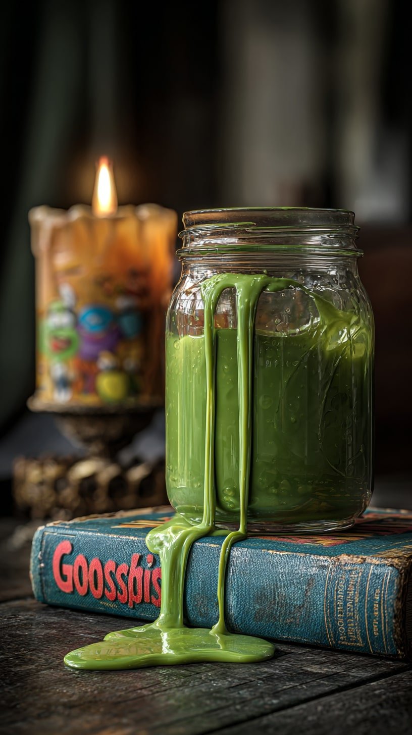 Spill Slime over Vintage Books