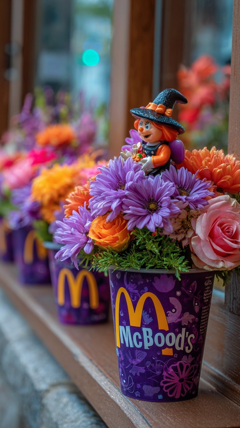 Repurpose Halloween Pails for Whimsical Flower
