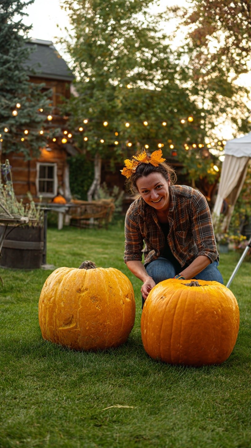 Group Oversized Pumpkins for Instant Lawn