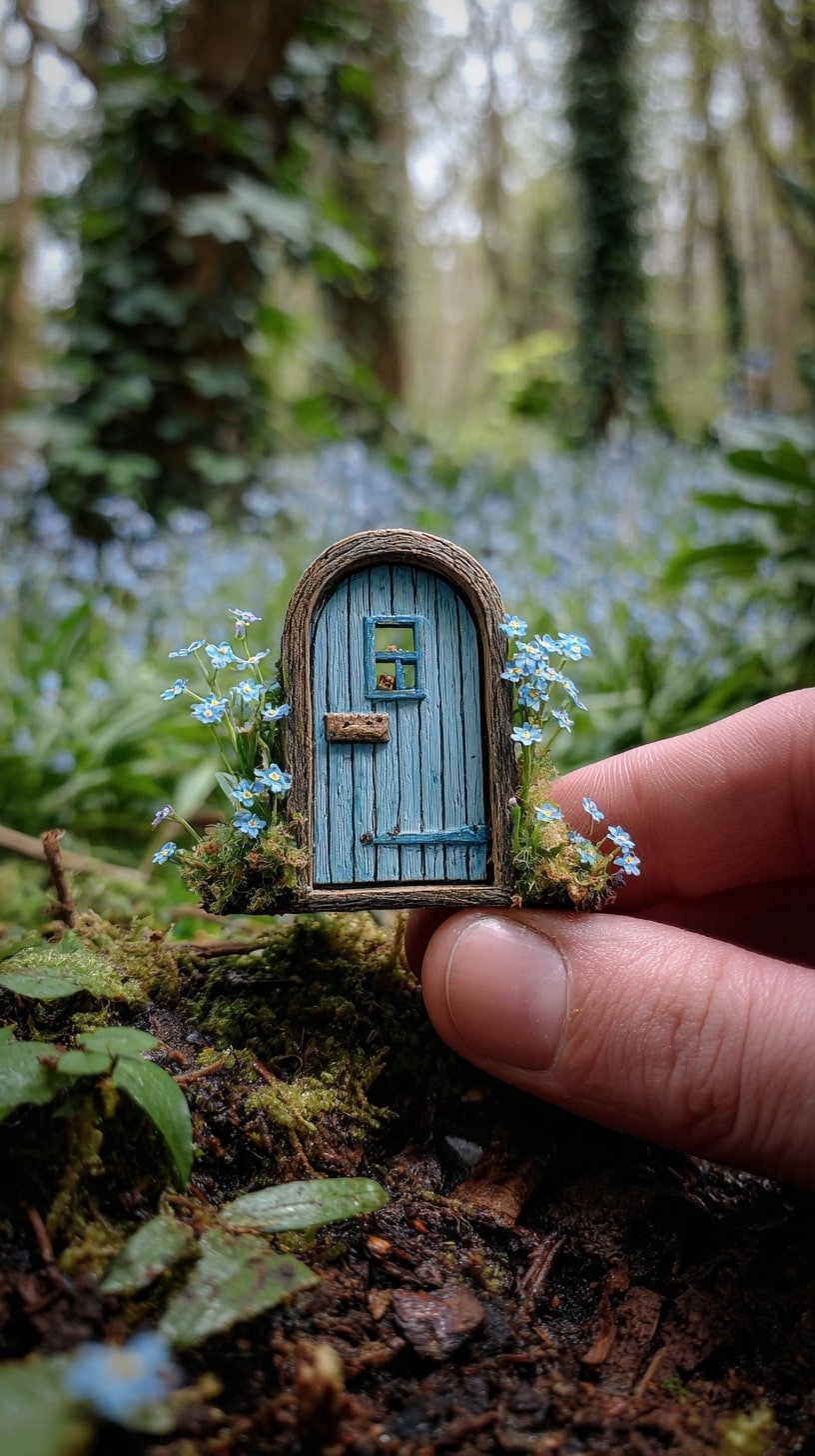 Mini Door with Wildflowers and Curved Framing