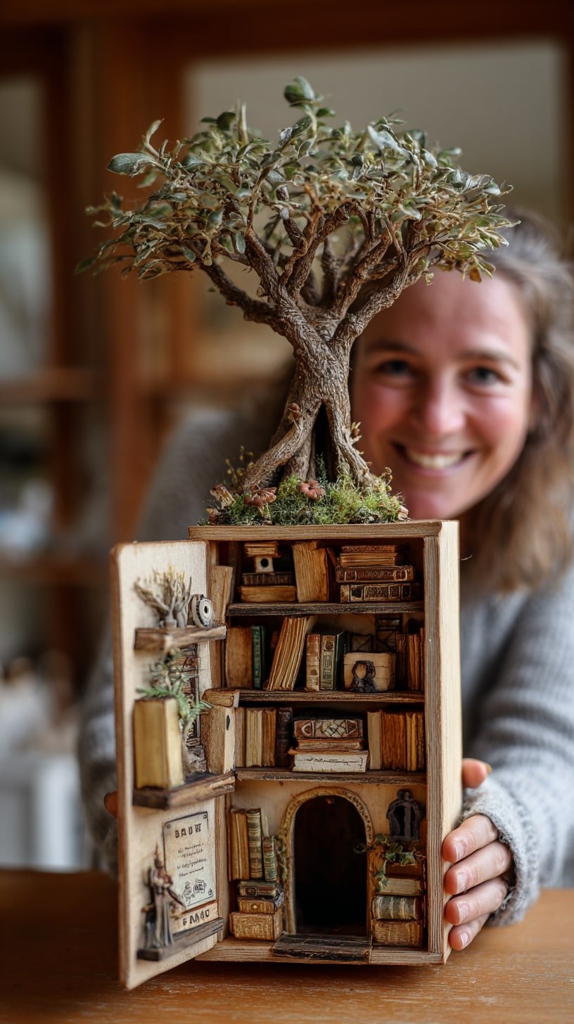 Tree-Topped Bookshelf for Whimsy and Wonder