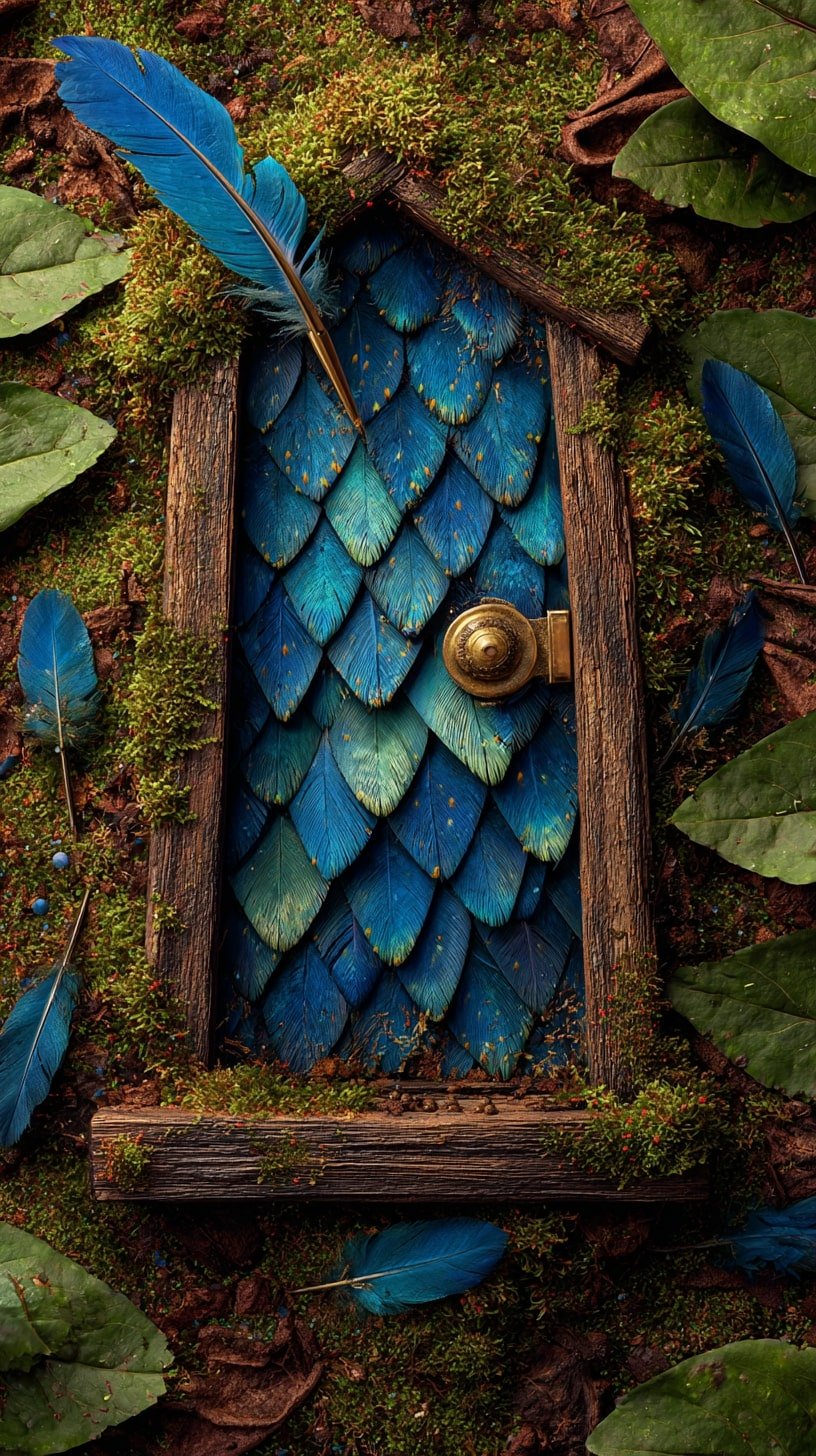 Blue Feathers for a Luminous Woodland Facade