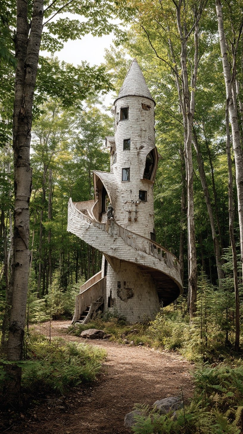 Spiral Staircase Around a Tower for Instant Storybook Drama