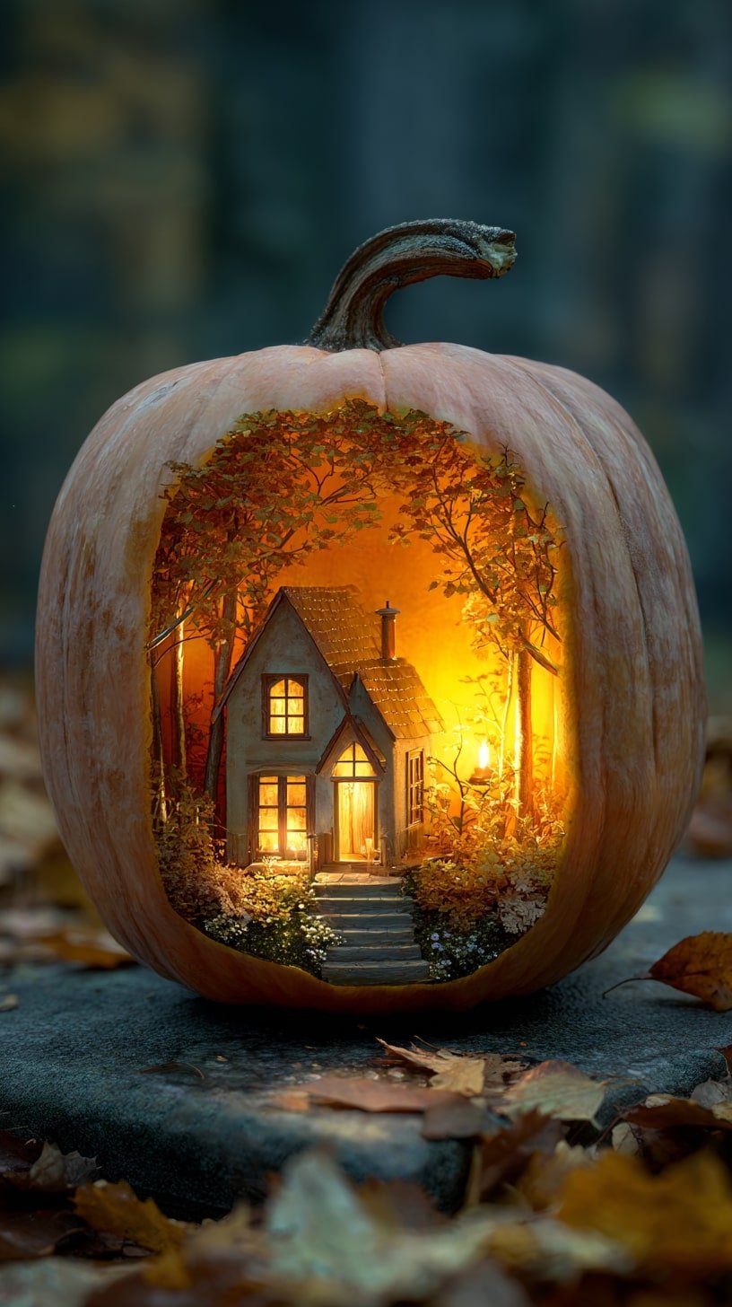 Pumpkin Shell for a Glowing Woodland Scene