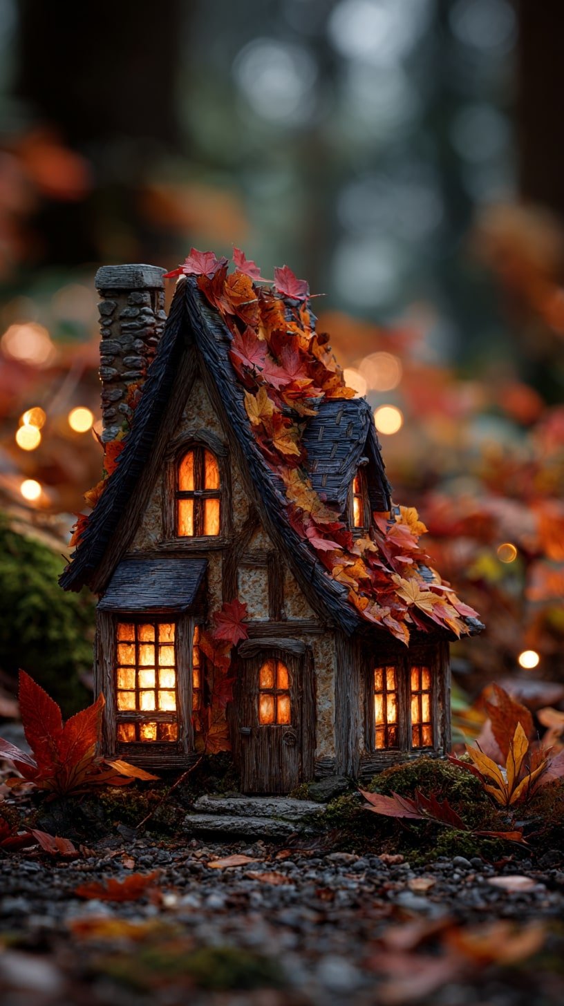 Fall Leaves over Rooflines for Seasonal Charm
