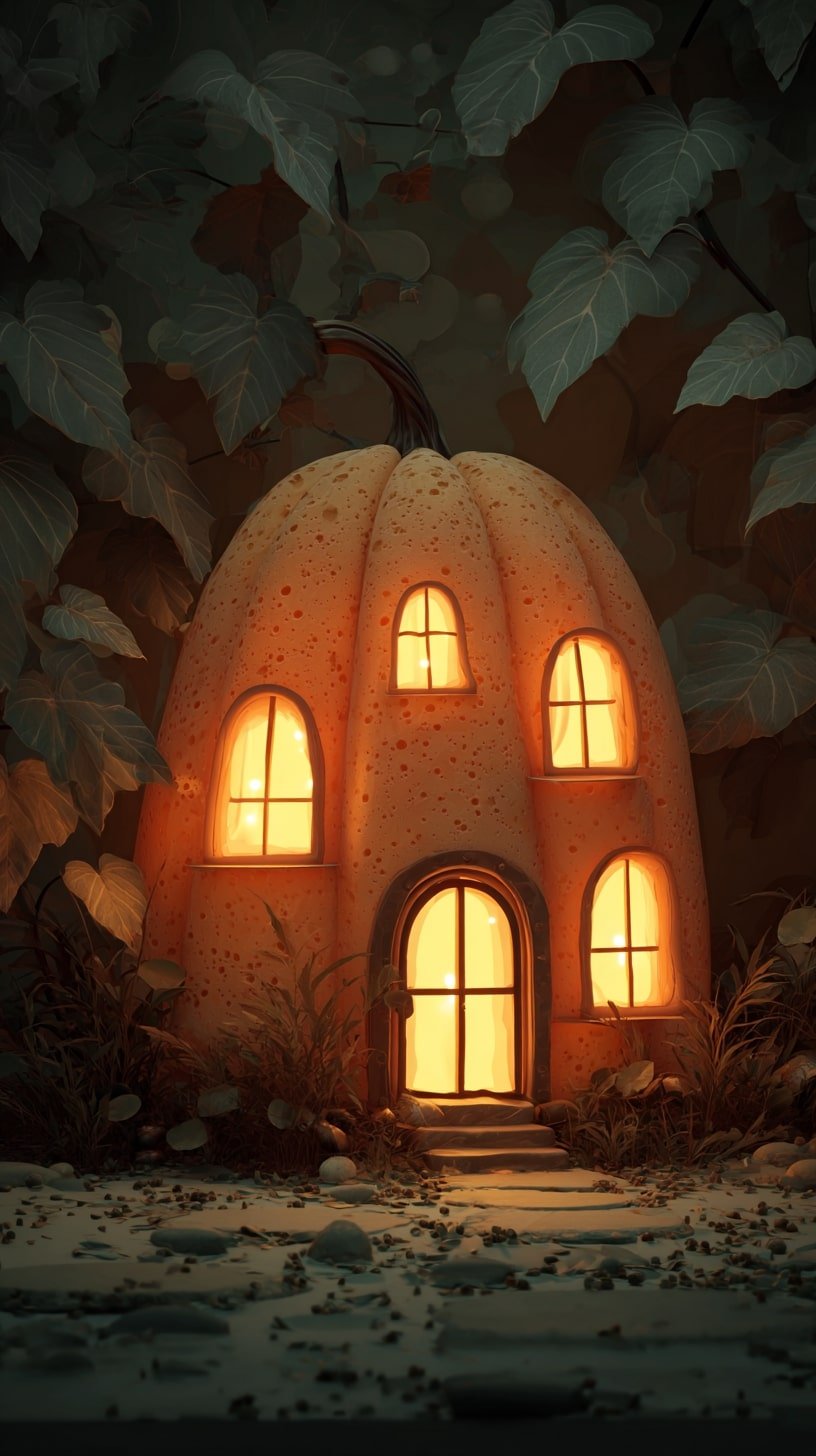 Window Arches into a Pumpkin Shell for a Glowing Woodland Look