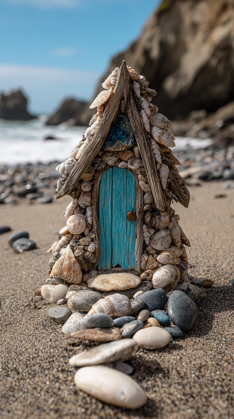 Coastal Cottage with Driftwood and Shell Shingles