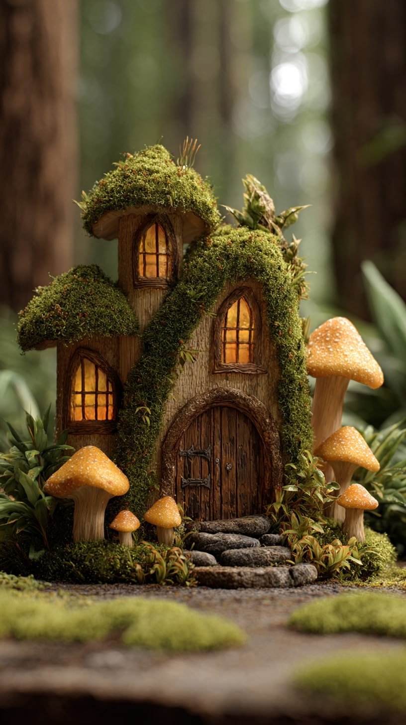 Moss Over Curved Rooflines for a Soft Woodland Look