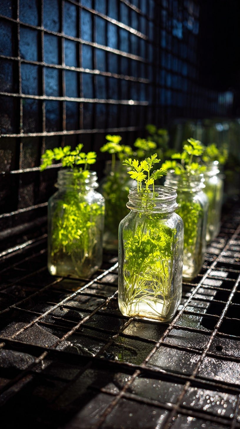 Root Fresh Herbs in Glass Jars