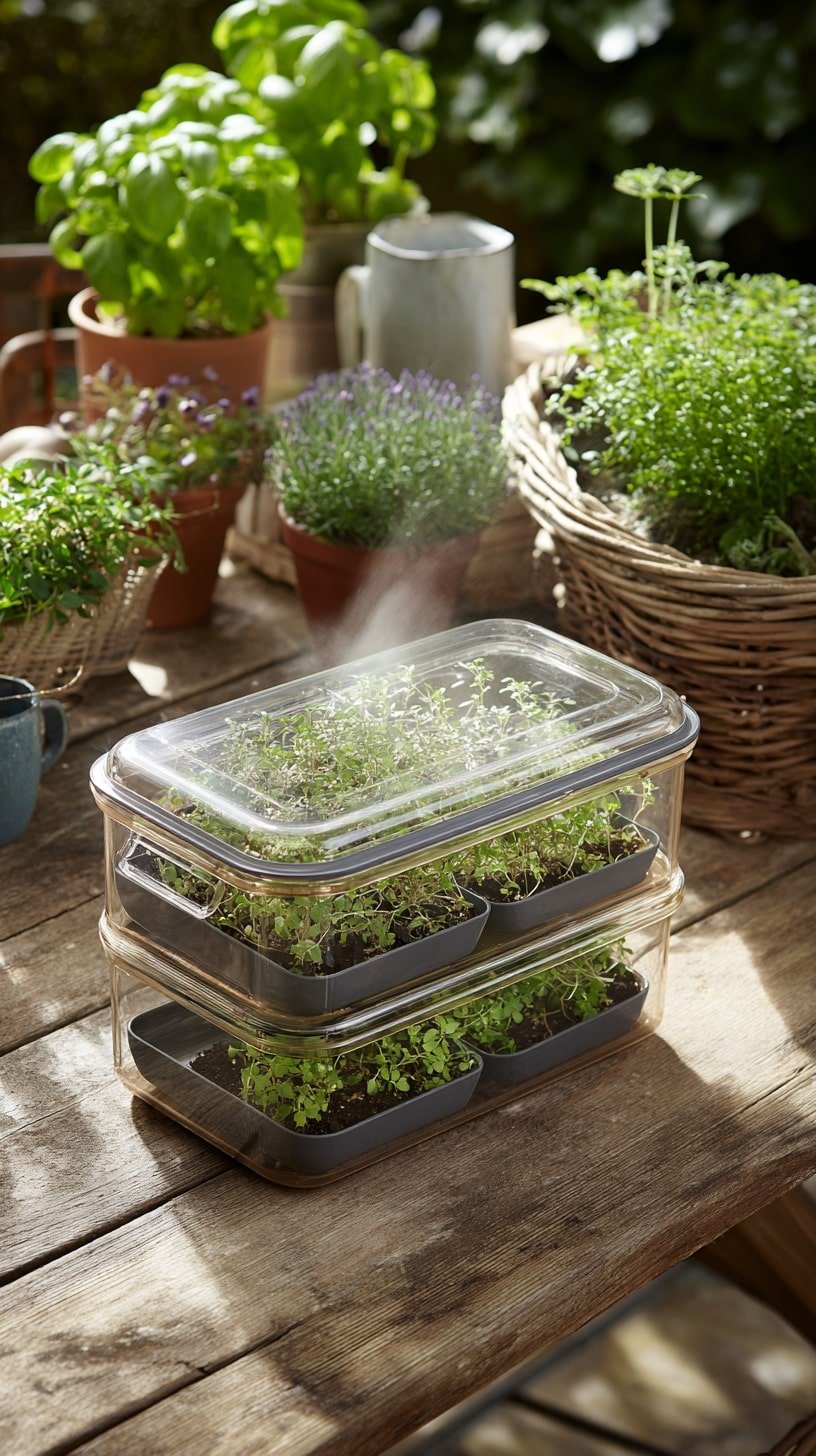 Stackable Propagation Trays to Grow Herbs
