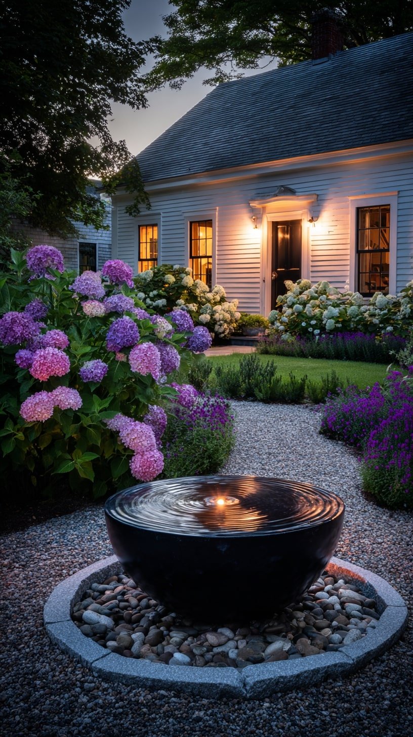 Reflective Fountain for Moody Elegance
