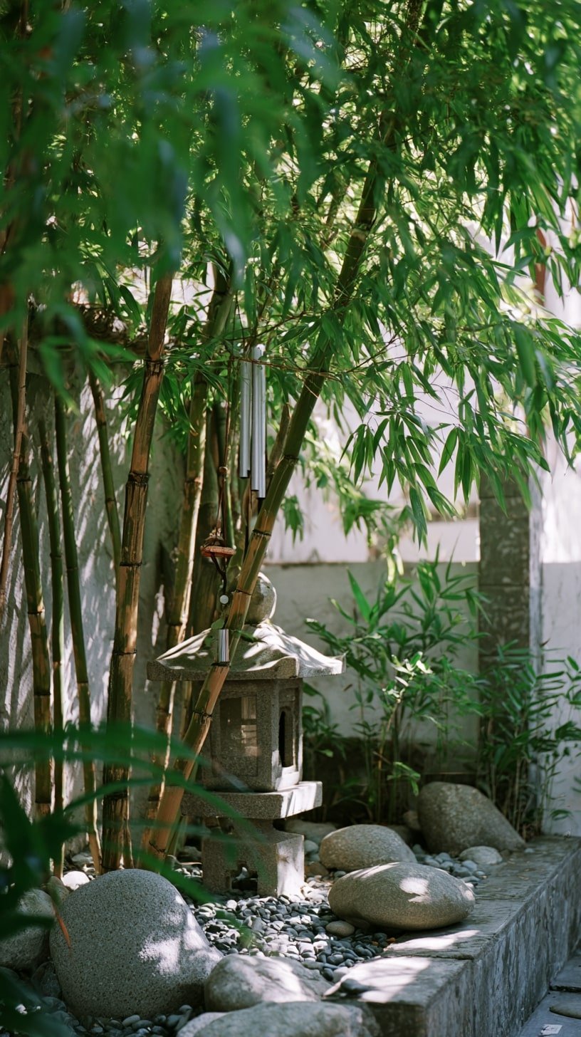 Bamboo and Stone for a Tranquil Garden Niche