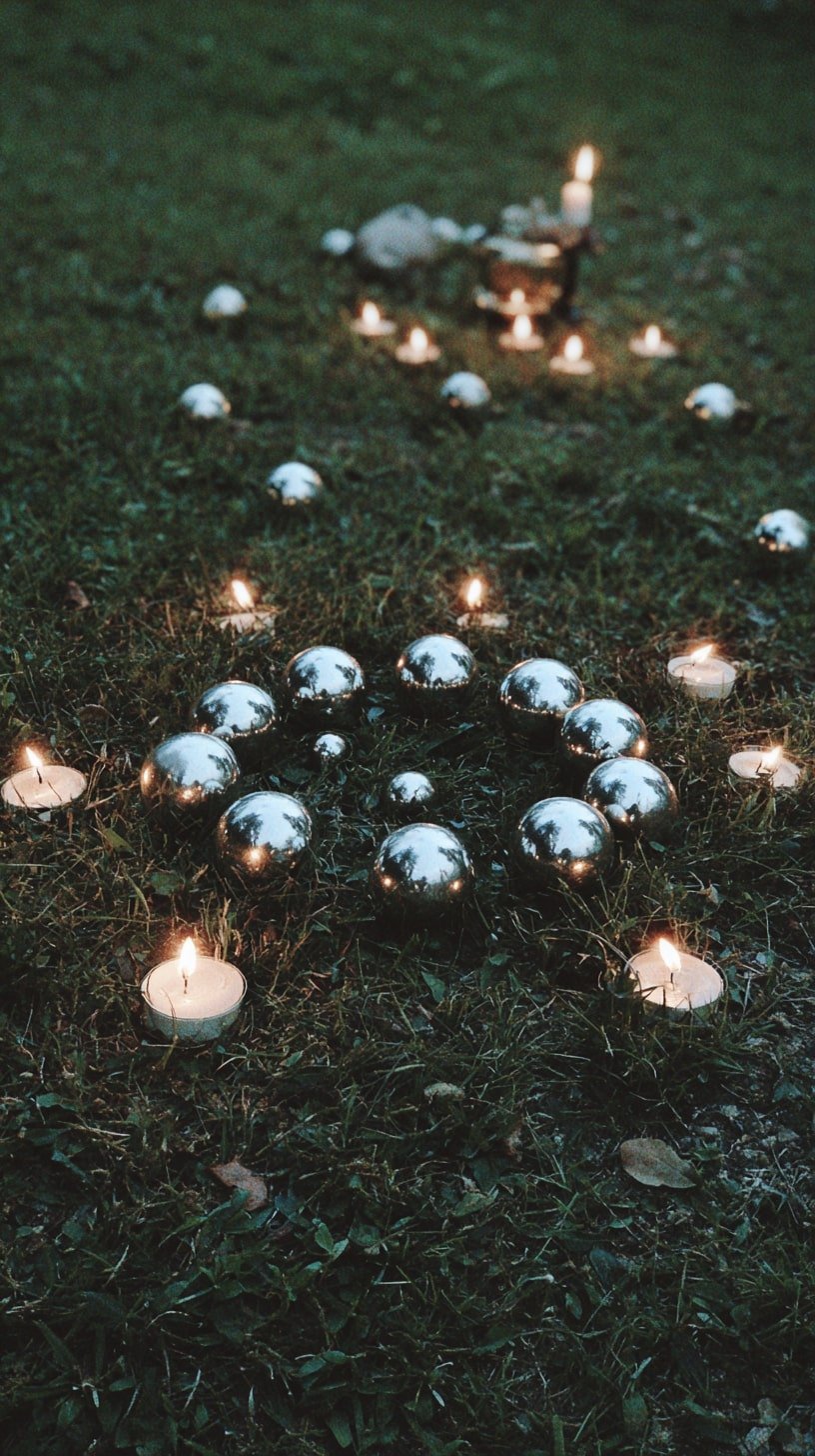 Mirror Orbs with Candlelight for a Dreamlike Glow