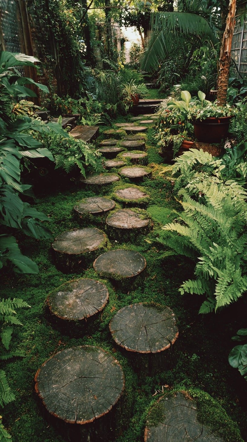 Tree Stump Steppers for an Enchanted Forest Path