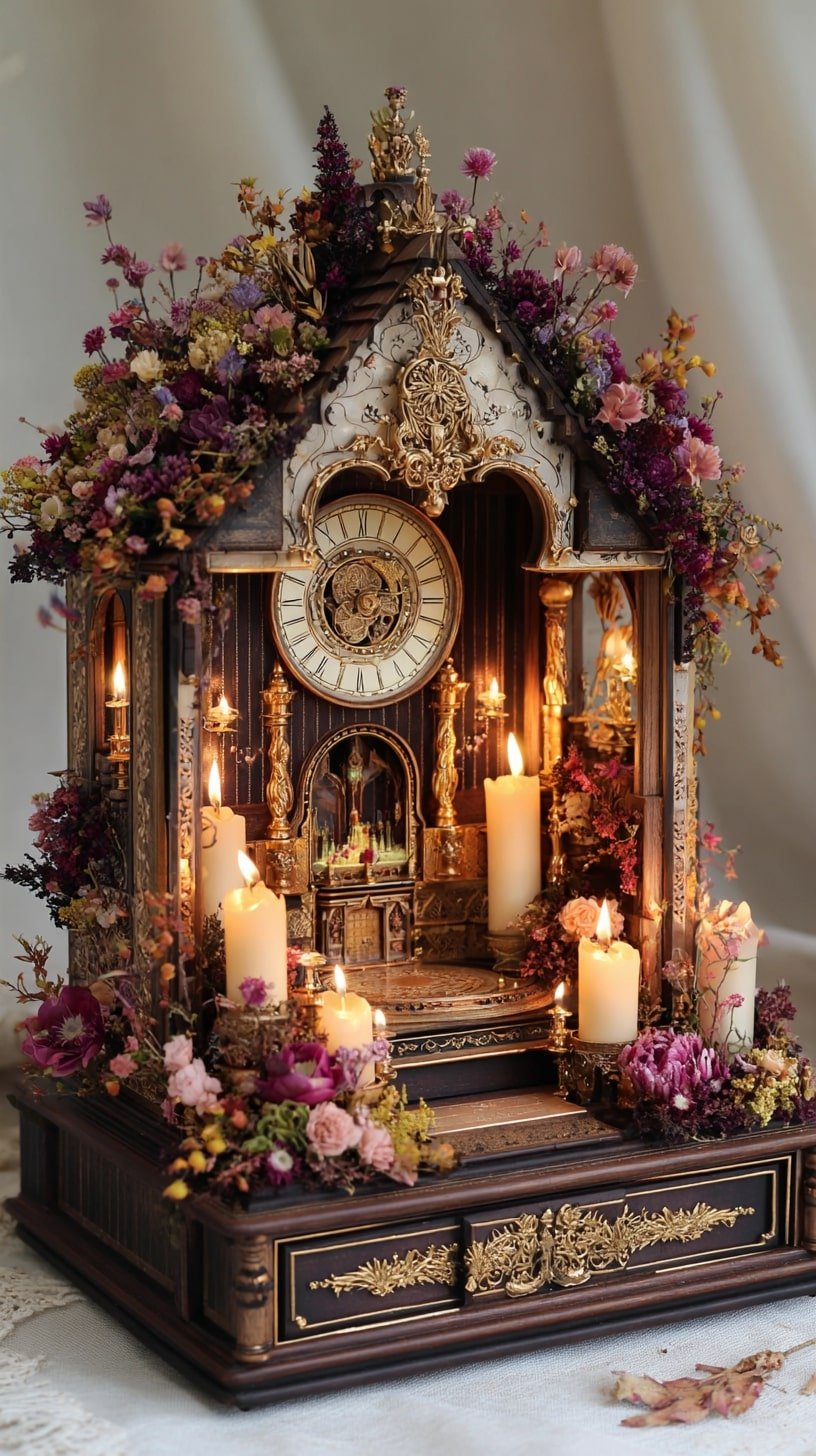 Repurpose Clock Cabinets for Gothic Garden Altars