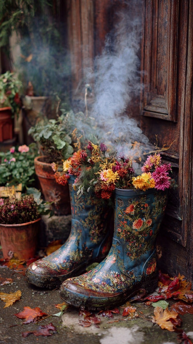 Replant Old Boots with Smoke and Blooms