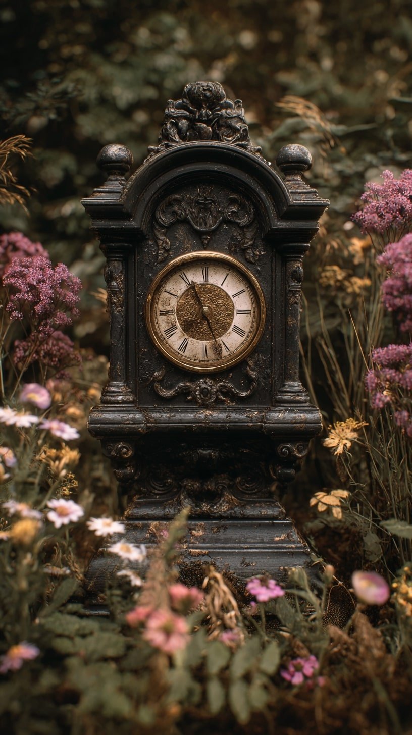 Garden Paths with Antique Clocks
