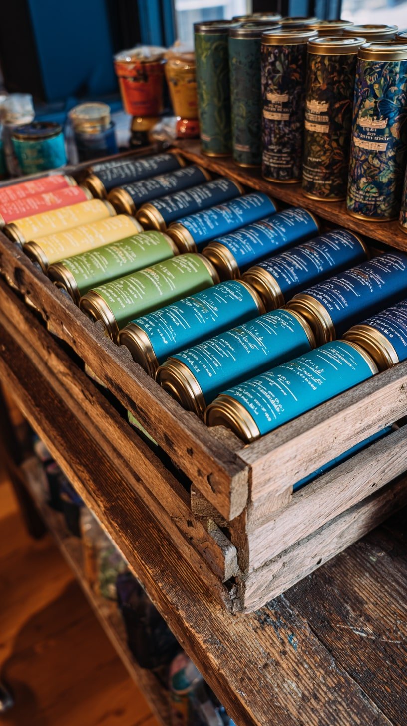 Sort Colorful Tea Tins for a Modular Planting System
