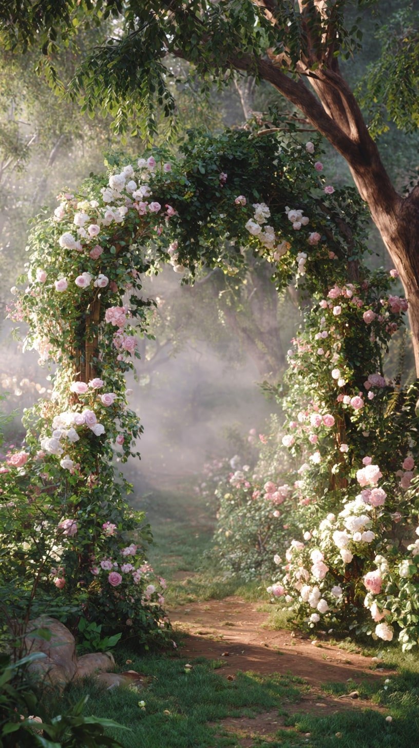 Garden Entrance with Climbing Roses