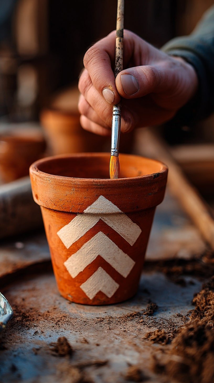 Paint Terracotta Pots with Symbolic Glyphs