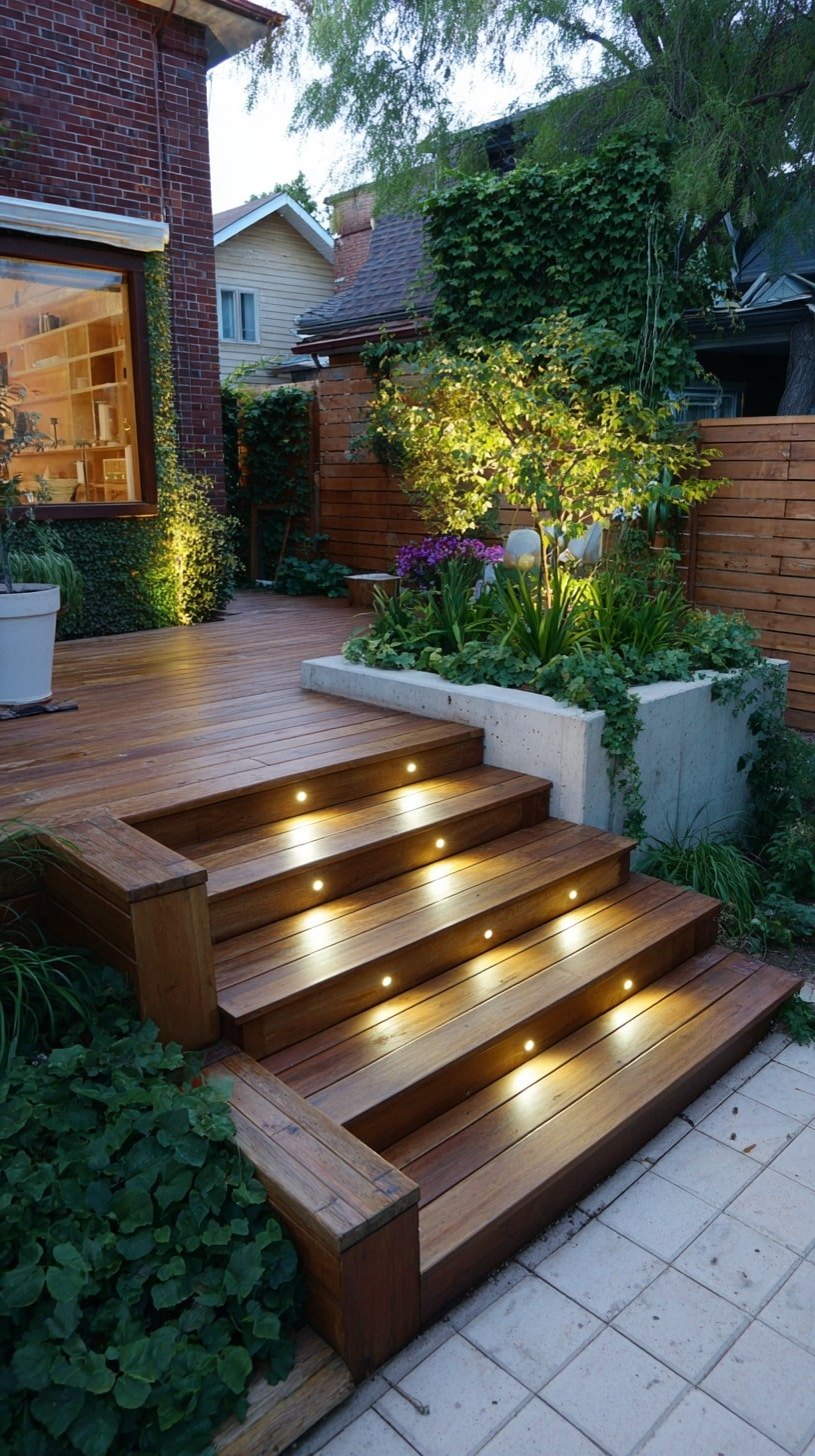 Step Lights into Timber Stairs