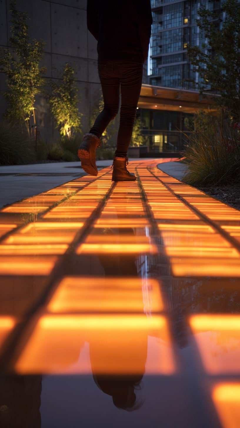 Embed Lit Pavers Into a Walkway