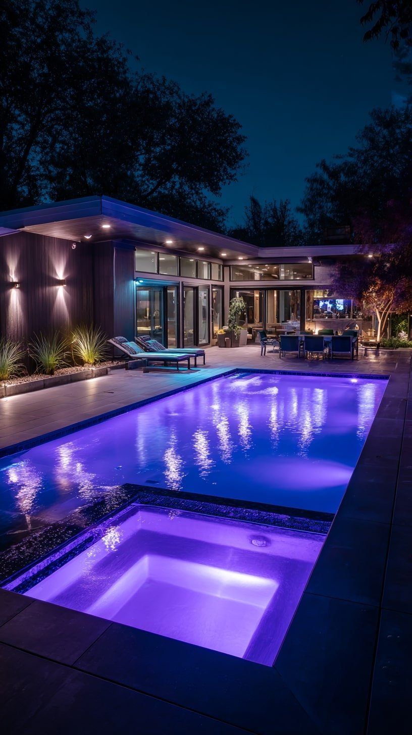 Pool with Color-Changing LEDs
