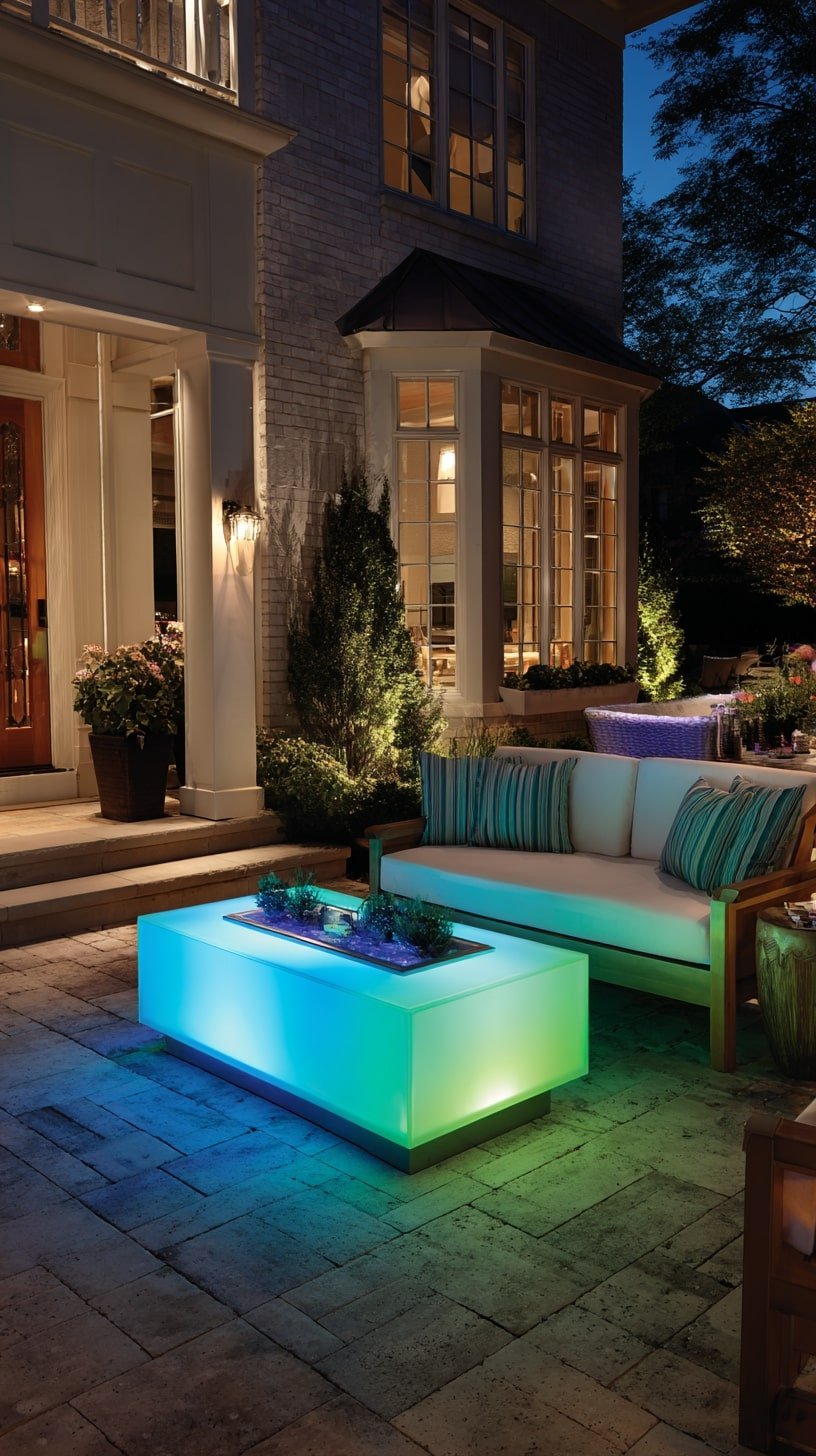 Fire Table with Color-Changing LEDs