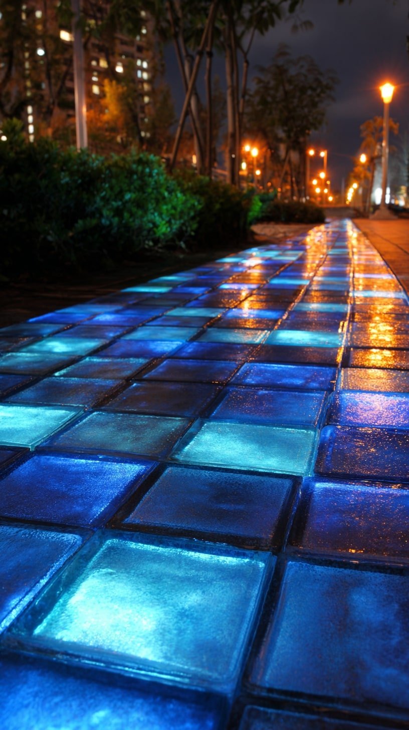 Glowing Pavers for a Futuristic Path Effect