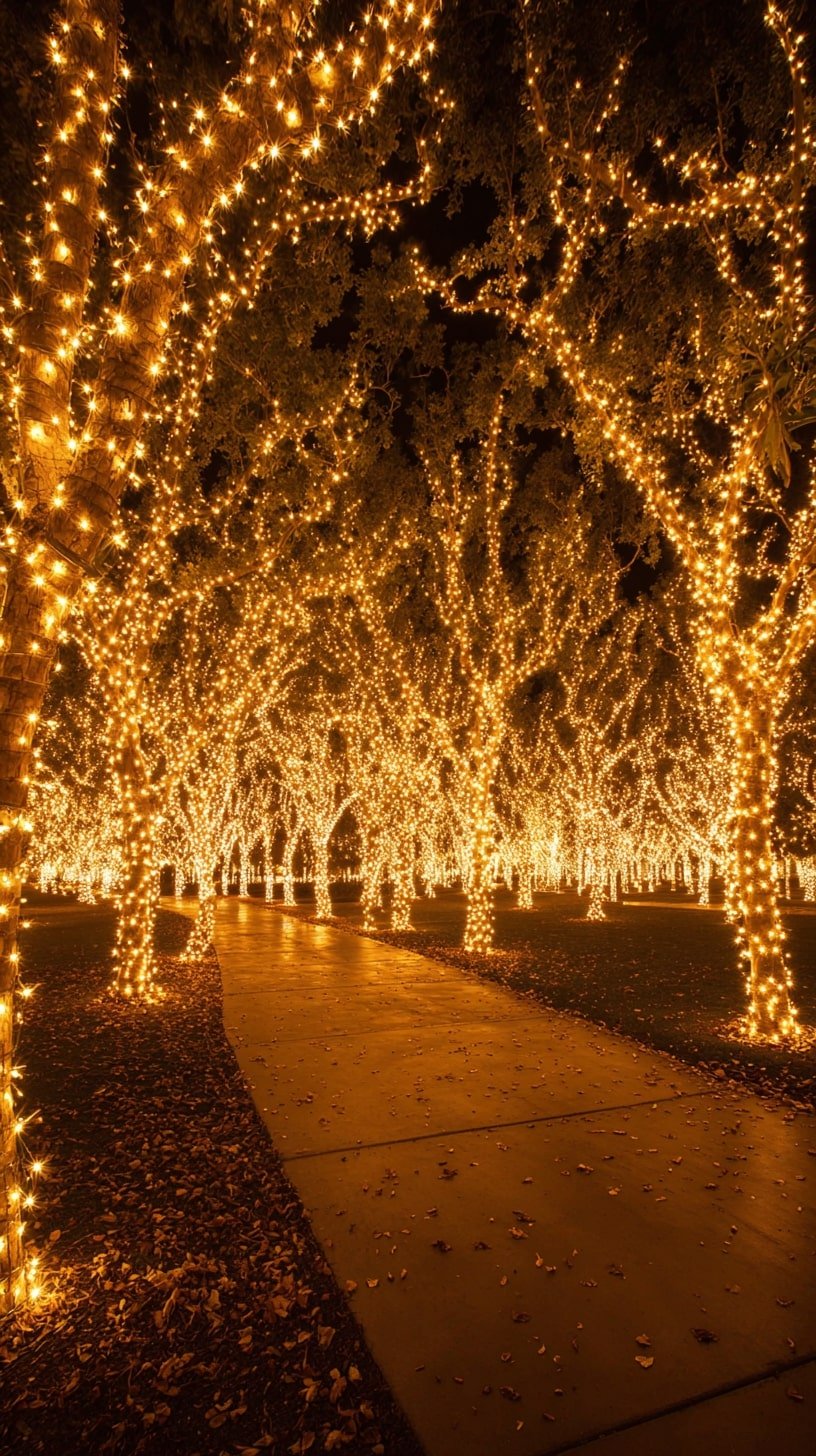 Wrap Tree Trunks in Micro Lights